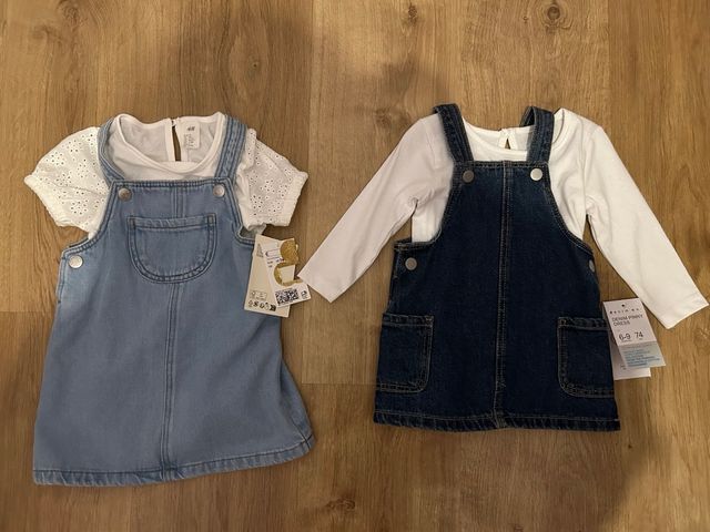 Lote 2 petos vaqueros bebé