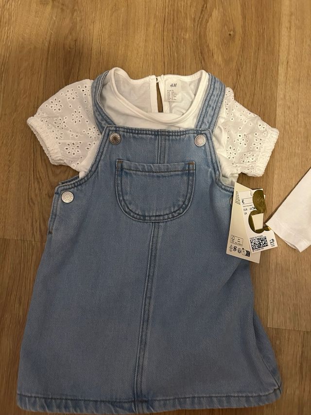 Lote 2 petos vaqueros bebé