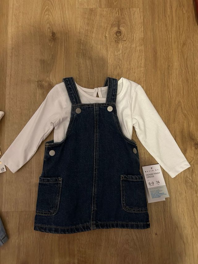 Lote 2 petos vaqueros bebé