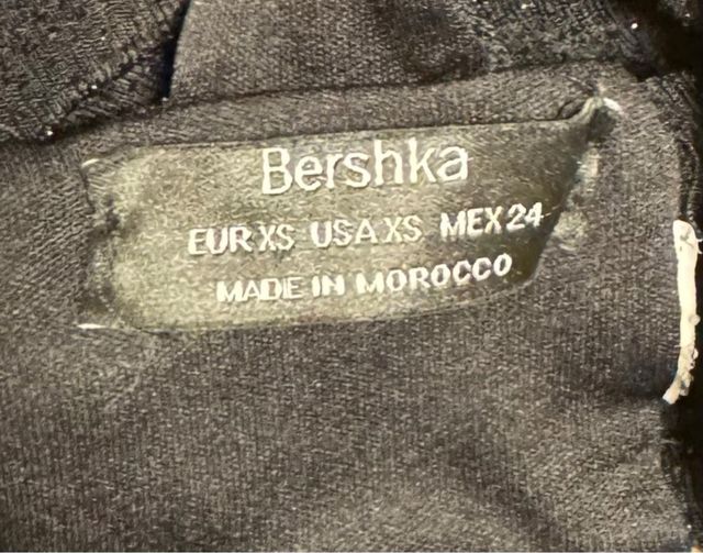 Top Bershka nero scintillante taglia XS