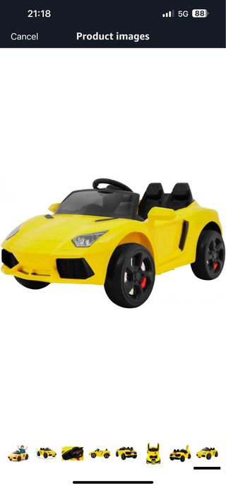 Macchina elettrica per bambini gialla