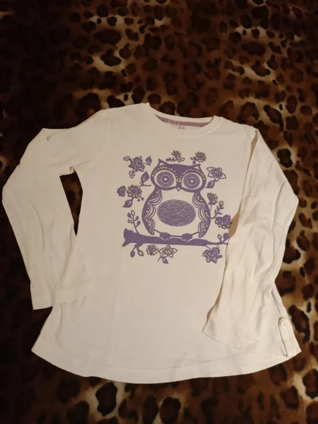 Camiseta manga larga niña 6-8 años búho