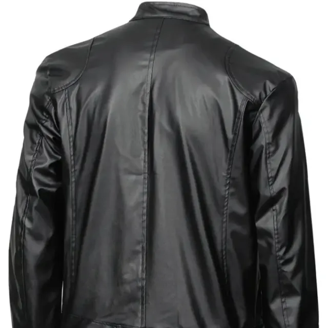 Chaqueta imitación cuero negra XXXL