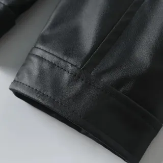 Chaqueta imitación cuero negra XXXL