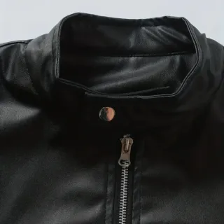 Chaqueta imitación cuero negra XXXL