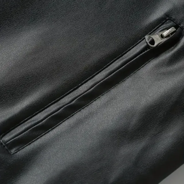 Chaqueta imitación cuero negra XXXL