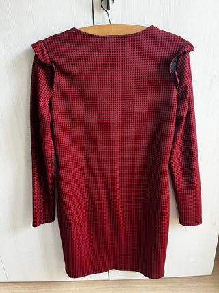 Vestido Mango cuadros rojo y negro