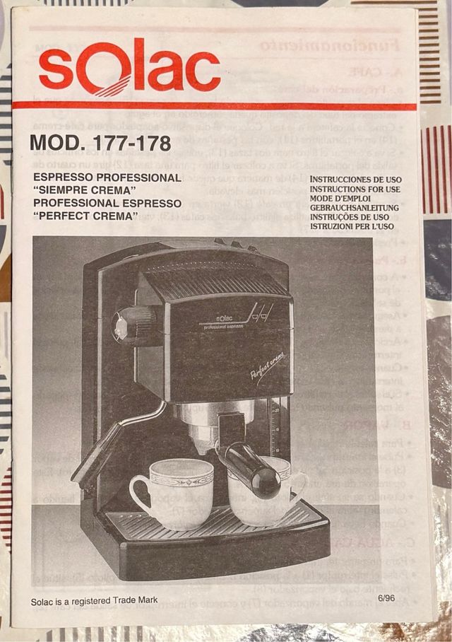 Cafetera Solac Professional Espresso