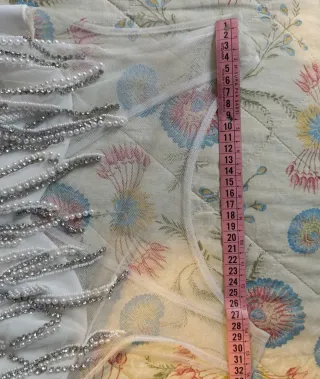 Abito lungo donna bianco con perline