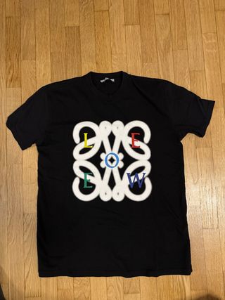 Maglietta Loewe Nera Logo Multicolor
