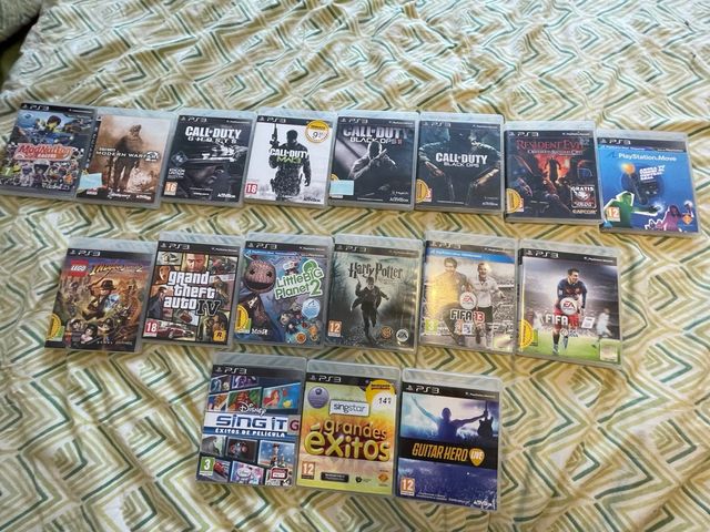 Lote Juegos PS3 + Accesorios Singstar, Guitar Hero