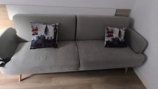 Sofá Cama Beige Tela clic clac