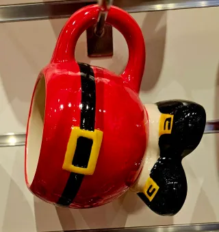 Tazza Babbo Natale Ceramica Rossa Nera