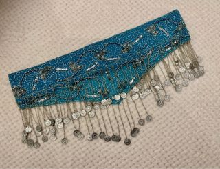 Cinturón Danza Oriental Azul y Plata
