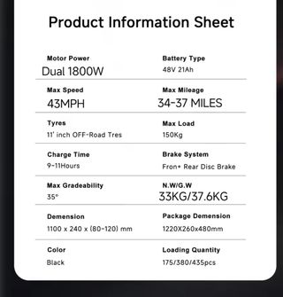 X7 3600W Scooter elettrico 60-65 km/h doppio motor