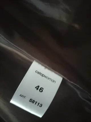 Abrigo de paño mujer beige y marrón. Celop woman