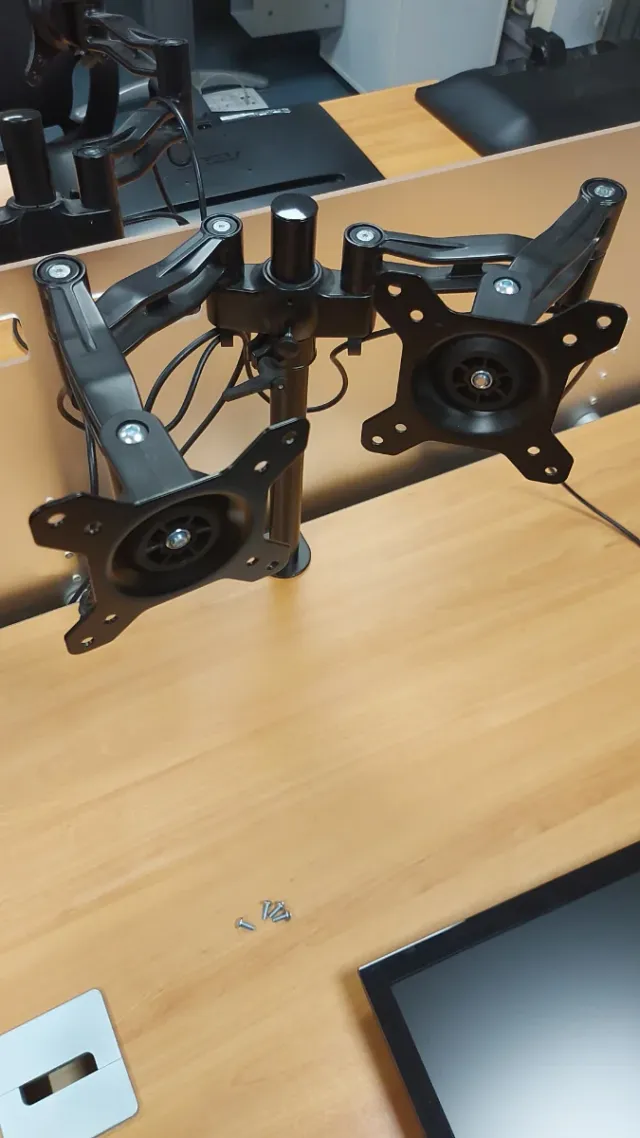 Soporte Doble Monitor Negro