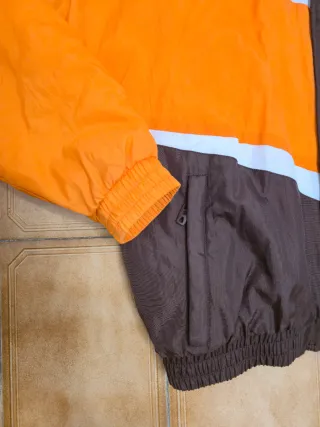 Cazadora Zara Color Block Marrón y Naranja