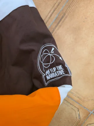 Cazadora Zara Color Block Marrón y Naranja