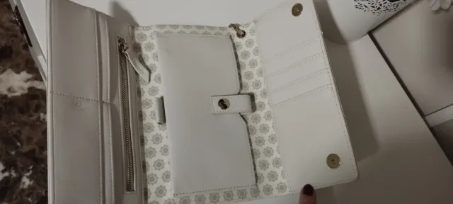 Portafoglio Swarovski bianco e oro