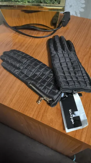 Guantes El Corte Inglés marrón Invierno Cremallera