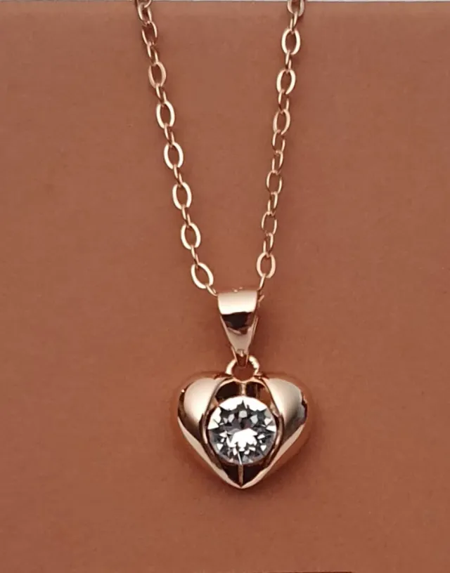 Colgante ORO ROSA Y SWAROVSKI.  REGALO NAVIDAD.