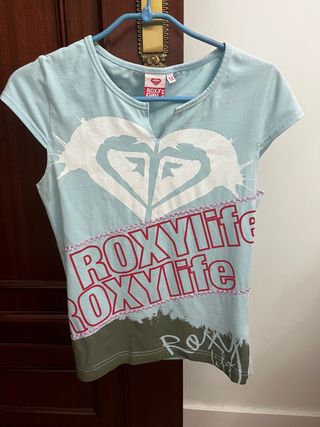 Camiseta Roxy Azul y Verde Talla 14