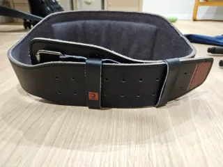 Cinturón Levantamiento Pesas Cuero Negro