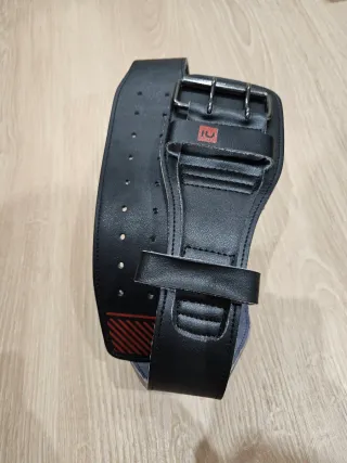 Cinturón Levantamiento Pesas Cuero Negro