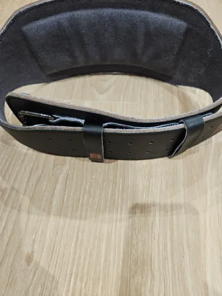 Cinturón Levantamiento Pesas Cuero Negro