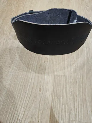 Cinturón Levantamiento Pesas Cuero Negro