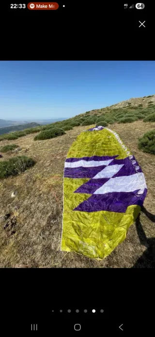 Parapente En A PHI Fantasía 20. Peso piloto: 65/85