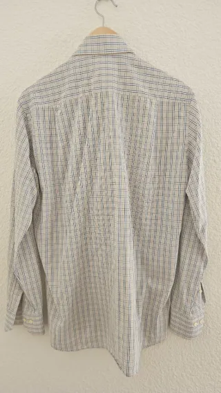 Camisa de cuadros beige y azul Ungaro