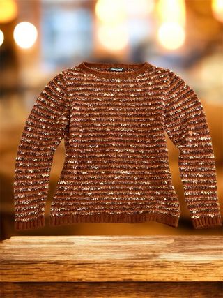 Maglione a righe marrone