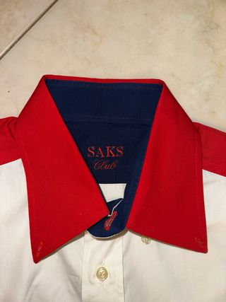 Camicia SAKS CLUB uomo bianca e rossa