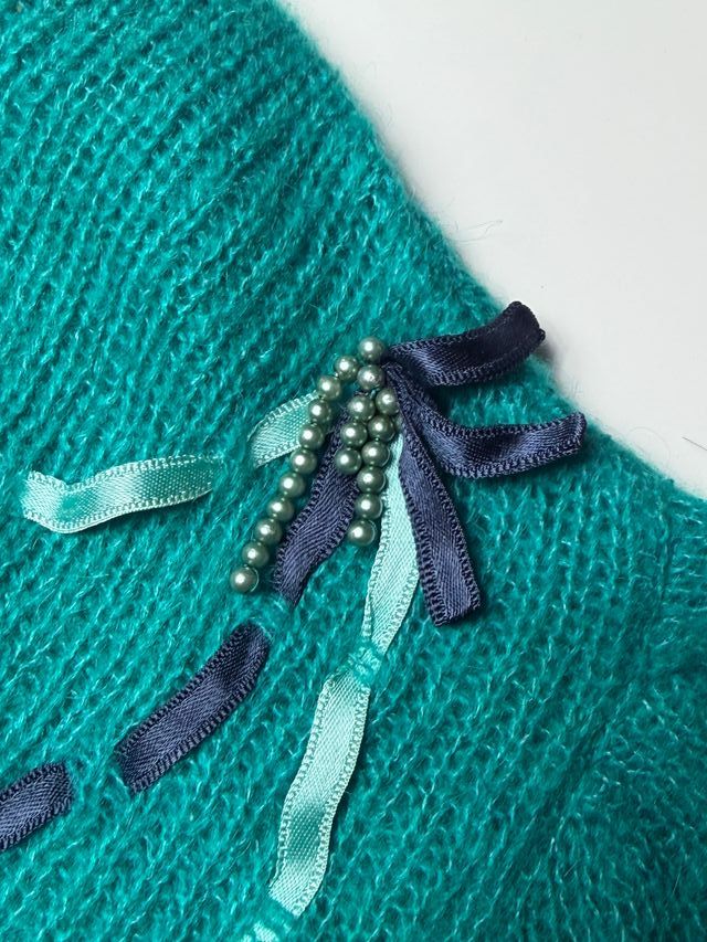 Suéter Vintage Verde Esmeralda BELLA Talla Única