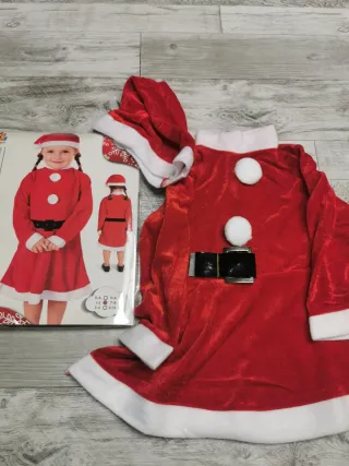 Disfraz Mamá Noel Niña Talla 1-2 Años y 3-4 años