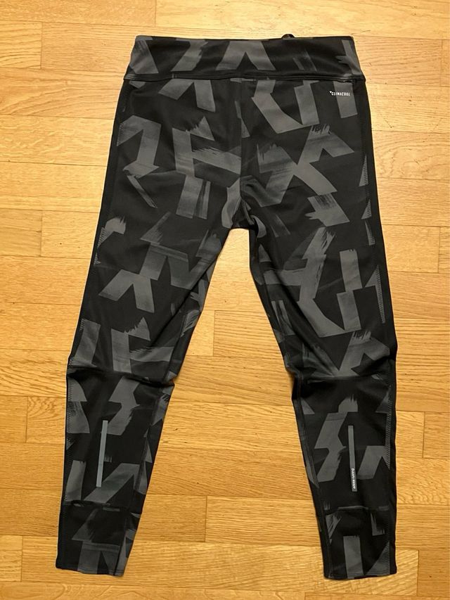 Leggings running Adidas donna neri/grigi