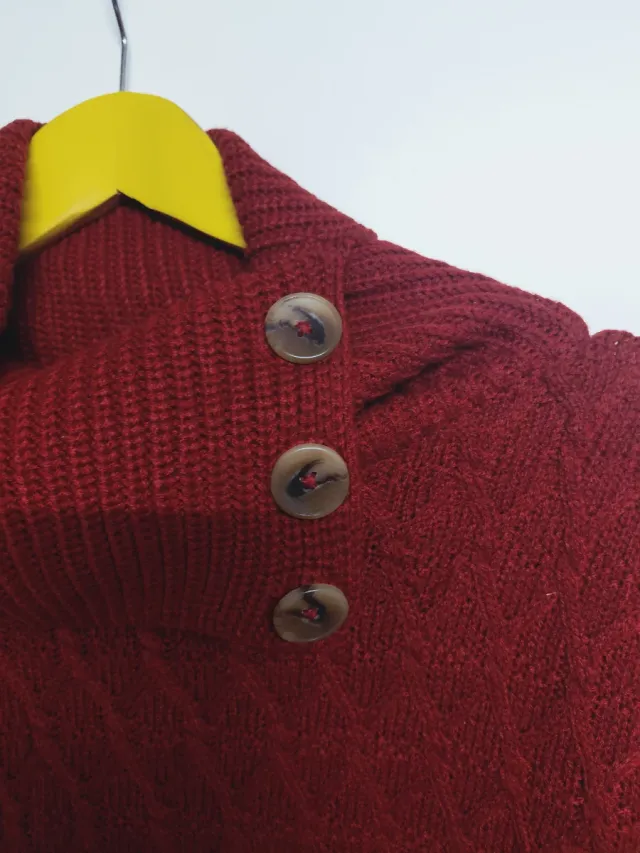 Jersey Poncho Mujer Talla S Rojo