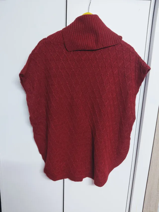 Jersey Poncho Mujer Talla S Rojo
