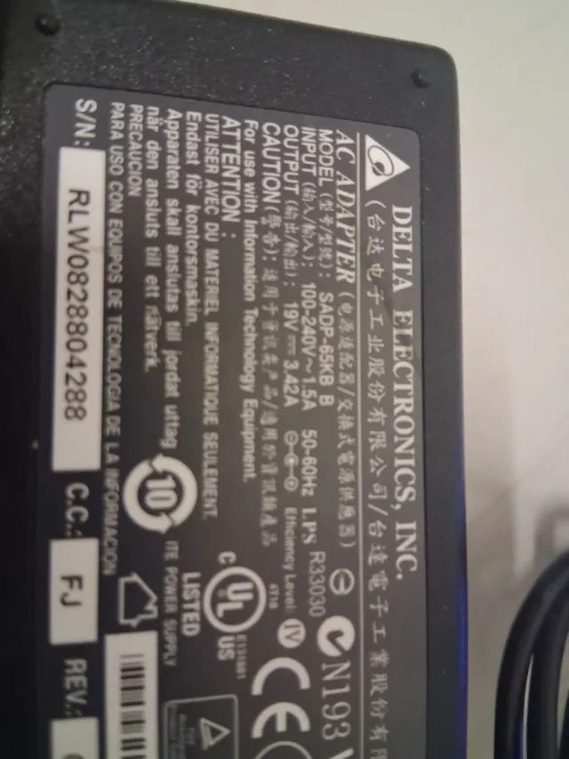 Carregador ASUS Delta Electronics 19V 3.42A