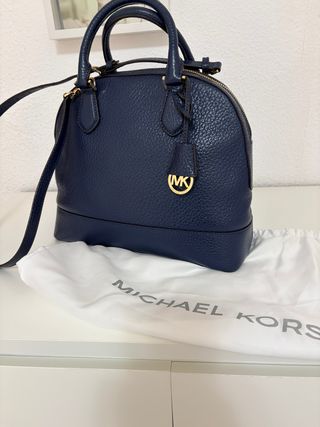 Bolso Michael Kors Azul Marino con Detalles Dorado