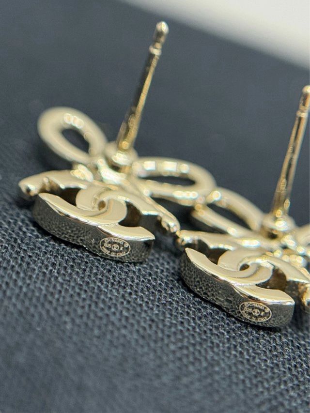 Pendientes Chanel Lazo y Brillantes Plata