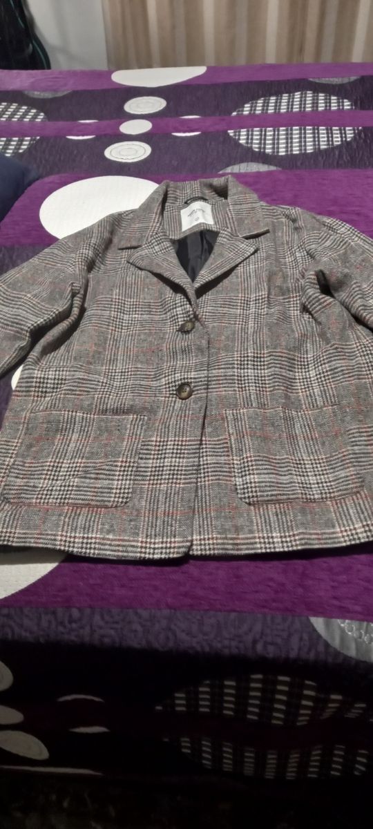Chaqueta de vestir a cuadros mujer