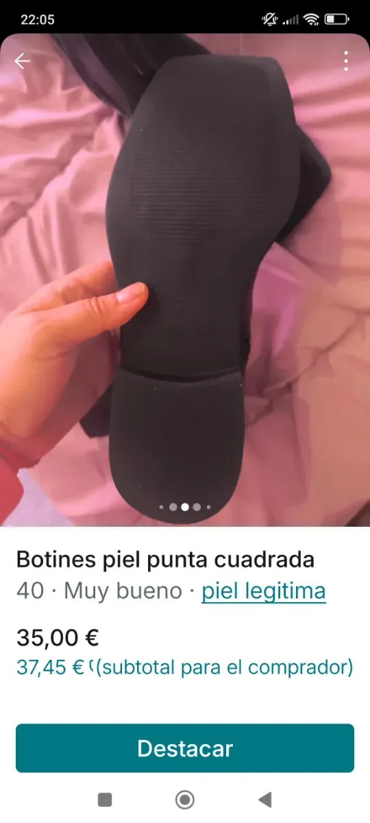 Botas piel punta cuadrada talla 40