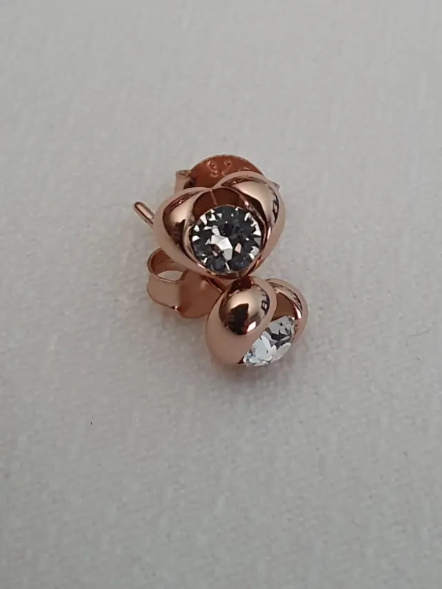 Pendientes ORO ROSA y SWAROVSKIS. REGALO NAVIDAD.