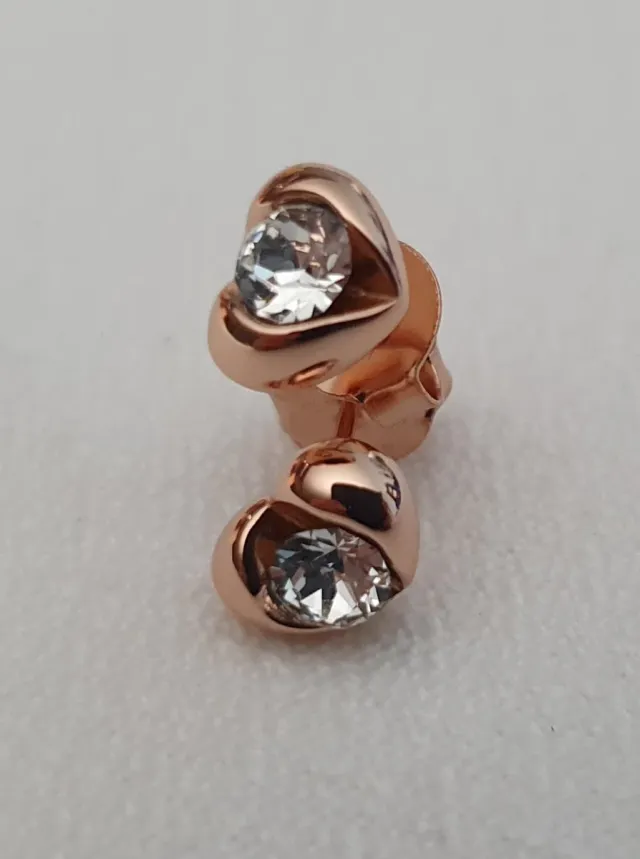 Pendientes ORO ROSA y SWAROVSKIS. REGALO NAVIDAD.