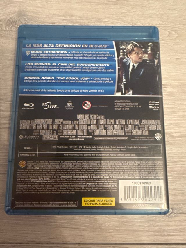 Blu-ray Origen (Inception) Español
