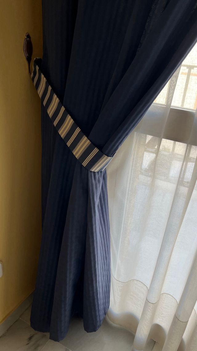 Cortinas rayas azul marino