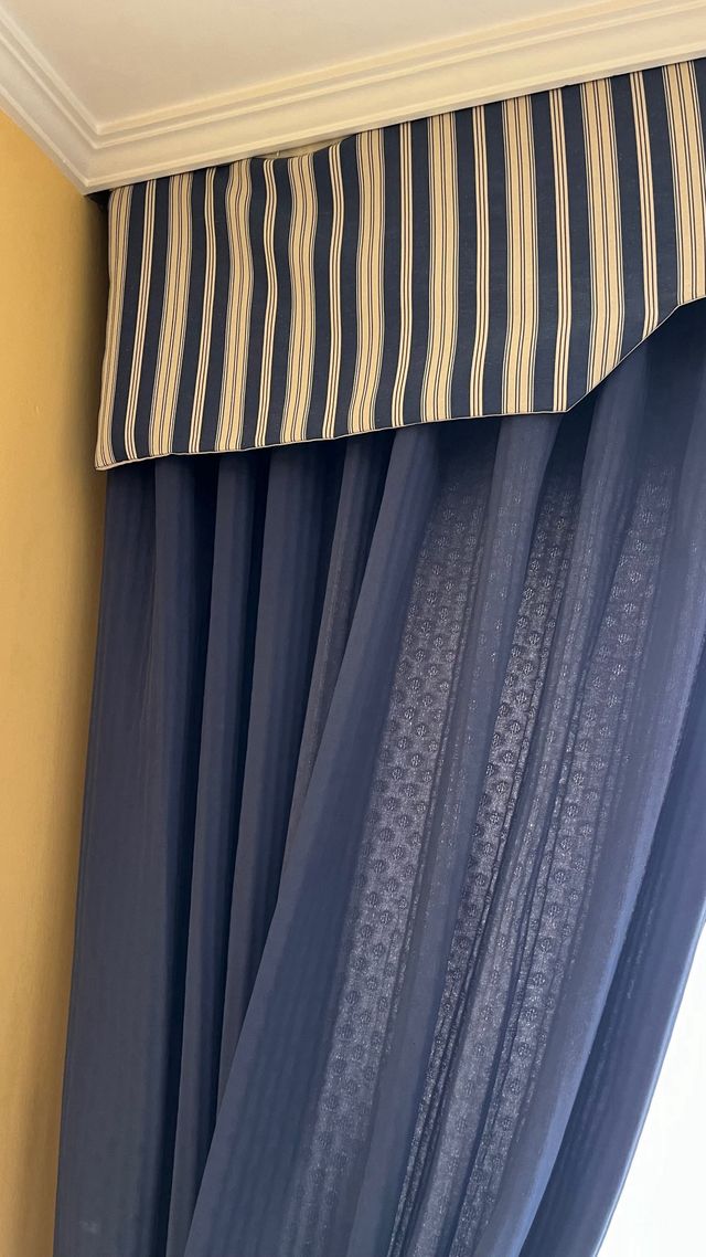 Cortinas rayas azul marino
